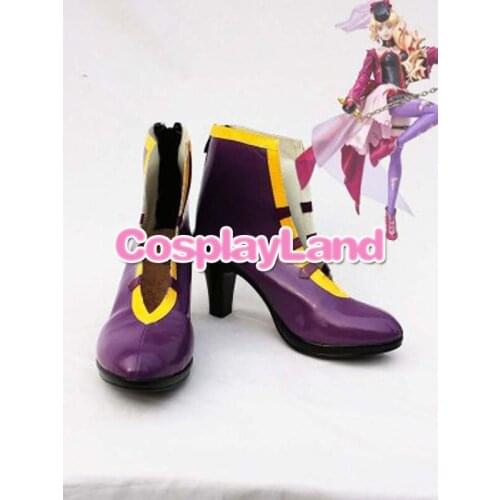 Customize Boots Macorss Frontier Cosplay Sheryl Nome Purple Coplay Shoes Cosplay Costume Anime Party Shoes