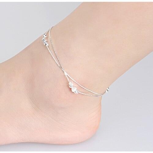 Free Shipping 925 Sterling Silver Women Anklets Jewelry 925 Sterling Silver Anklets Jewelry For Gift