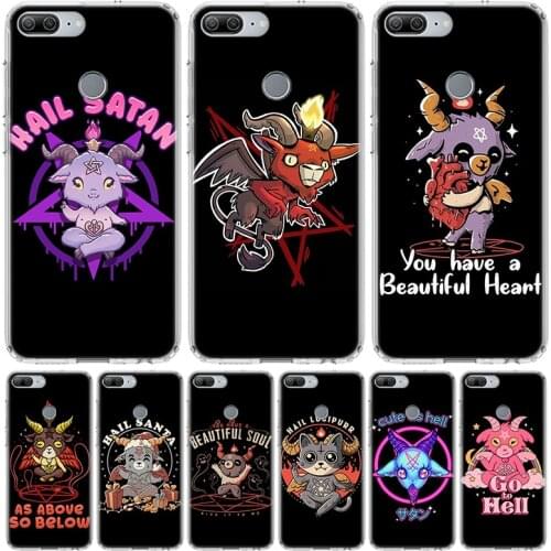 Cute Hell Hail Satan Evil Phone Case for Huawei Honor 10 9 Lite Y9 Y5 Y6 Y7 2019 8X 8A 8S 7A 7X 10i 20i Pro V30 Art Coque Capa