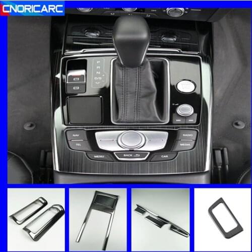Car Styling Console Gearshift Frame Decoration Cover Trim For Audi A6 C7 2012-2018 CD Panel Air Vent Frame Interior Accessories