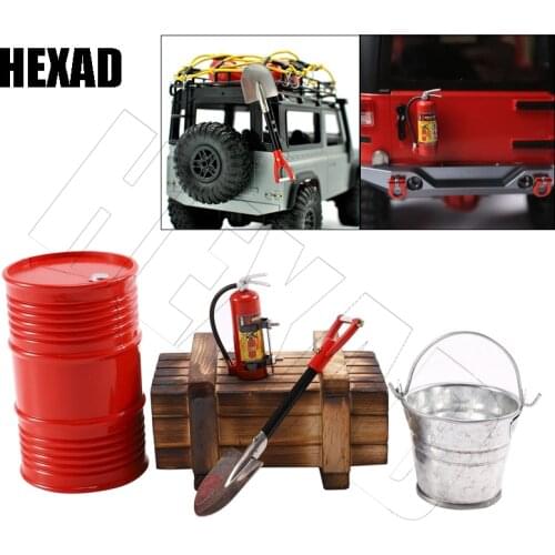 Decorative Wooden Tank, Oil Bucket, Bucket Fire Extinguisher, Suitable For 1/10 Axial SCX10 TRX4 Remote Control Car Parts