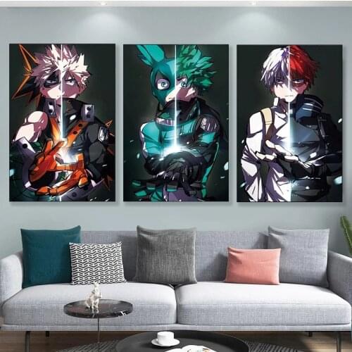 Home Decoration Hd Prints Hero Academia Painting Pictures Wall Art Modular Canvas Poster Japan Anime Bedside Background No Frame