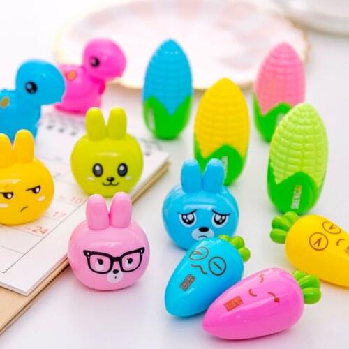 Ellen Brook 1 PCS Creative Kawaii Cute Bunny Carrot Corn Dinosaur Mechanical Pencil Sharpener School Office Supplies Stationery