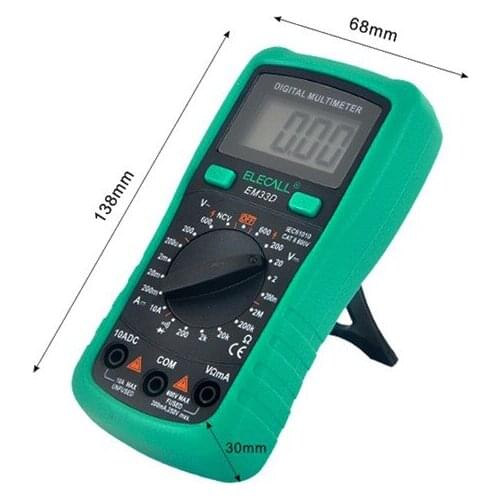 EM33D New AC/DC 600V 3 1/2 Multimeter Data Hold NCV Backlight Display Digital Multimeter