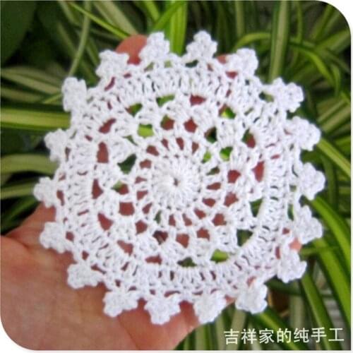 European fashion 12pic/lot 10cm round100% natural cotton crochet lace doily for wedding decoration dinner table pads coaster