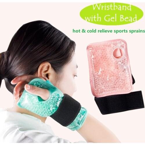 Reusable Wrist Brace Ice Pack for Hot or Cold Therapy Flexible Gel Bead Hand cold Pack Sport Injuries Pain Relief Wrist support