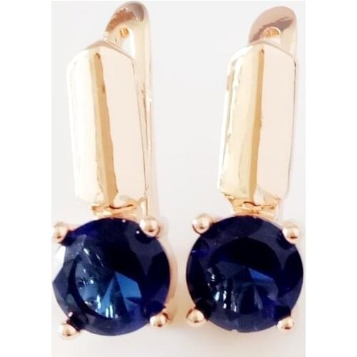 Fashion Luxury Brass Women Drop Earring Trendy 585 Gold Color Jewelry Red Round Cubic Zircon Women Drop Earrings