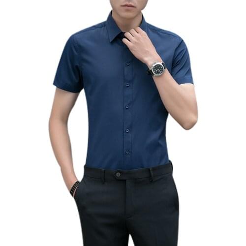 Male Social Shirt High Quality Fashion Men Shirts Brand Casual Slim Short Sleeve Man Dress Shirt Korean Clothing Plus Size 5XL