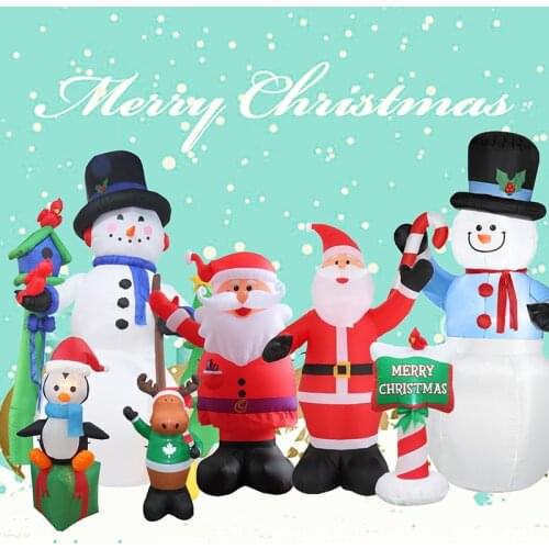 Inflatable Christmas Decor Giant Inflatable Snowman Family Lovely Santa Clause Model Home Garden Decoration Xmas Outdoor Toys