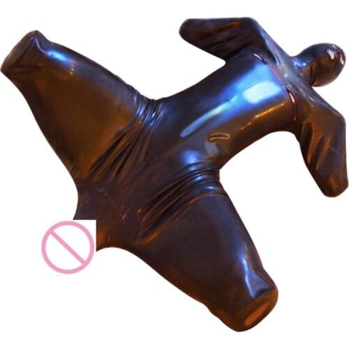 New PU Leather Men Sexy Prisoner Bodysuit Faux Latex Male Erotic Jumpsuit Club Stage Costume Gays Sex Lingerie Adult DS Stage