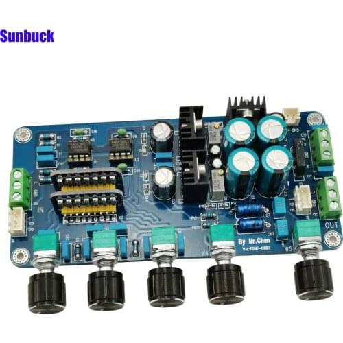 Tone Board UPC4570C OP AMP Stereo Preamplifier Volume Tone Control Super OPA2604 AD827JN With LM317+LM337 Circuit Tuning board