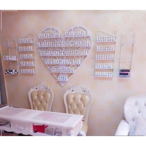 European-style heart-shaped cosmetics display shelf iron hanging nail polish shelf nail shop nail oil rack rack