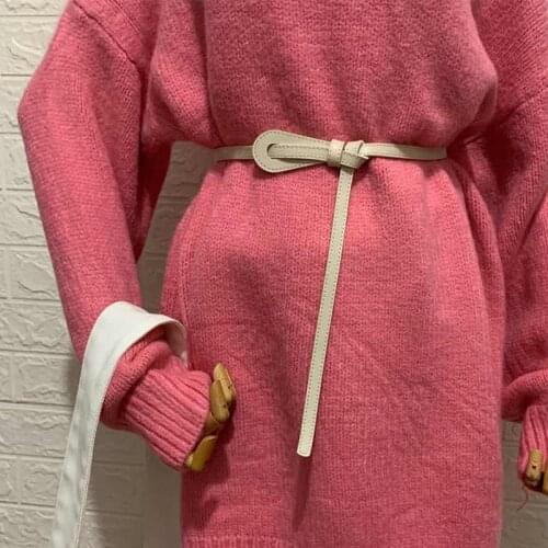 New Korean Belt Womens Decorative Sweater Skirt Coat Retro Belt Women Fashion All-match Thin Belt Ladies Tide