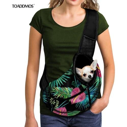 Pets Backpack Accessories Hawaiian Tropical Palmtree Design Fashion Outdoor Travel Portable Mesh Messenger Shoulder Bags Pack