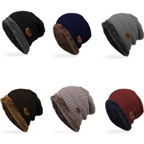 Mens Labeling Knitted Hats fibres Wool Caps Winter 6 Colors choic 24*29cm Autumn And Winter Outdoor Set Beanies