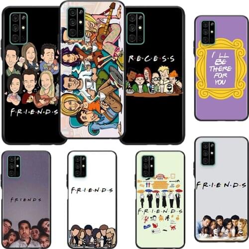 Cartoon Friends TV Silicone Cover For Huawei Honor 10i 10 9C 9A RU 9X 9N 9S 9 Pro Lite Play 3E V9 Black Phone Case