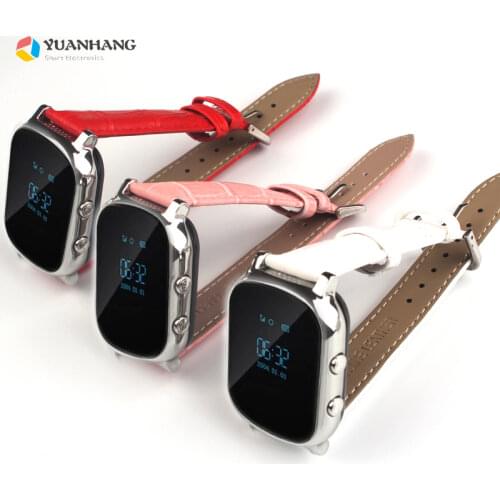 Smart GPS WIFI Tracker Locator Watch Kids Students Adult Child SOS Call Remote Monitor Genuine Leather Strap Phone Smartwatch