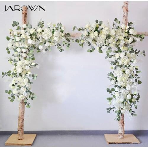 JAROWN Wedding Flowers Artificial Silk Flower Row Line Arch Floral Outdoor Lawn Wedding Bauble Decoration Fake Flower Flores