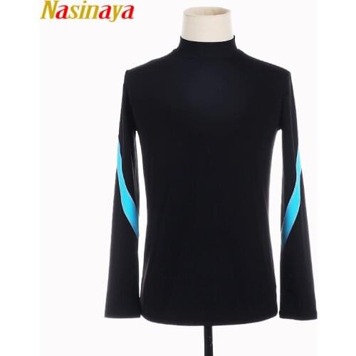 Customized Figure Skating Tops for Boy Men Training Competition Ice Skating Warm Fleece Gymnastics Black