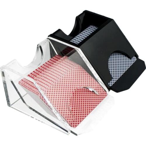 Poker Dealer Texas Hold'em Black Transparent Blackjack Dealing Shoe Dealer Deck Card Holder Table Games Accessories