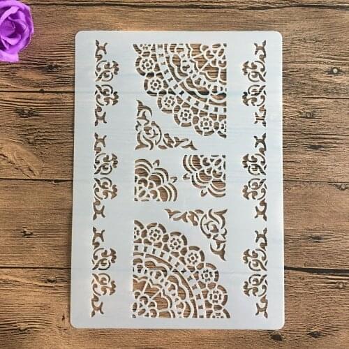 A4 29 *21cm Lace mandala layered stencil painting scrapbook stamp album decoration embossed paper card template decoration