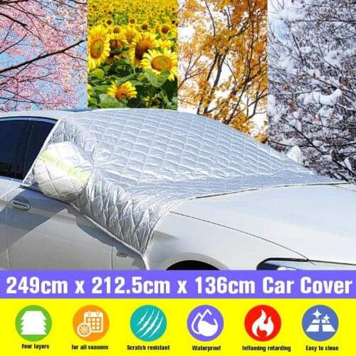 Universal Car Cover Windshield Mirror Reflective Bar Sun Shade Ice Hot Rain Dust Frost Guard Aluminium Film Sun Shelter