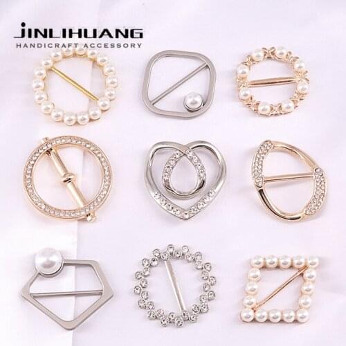 1pcs Fashion Women Rhinestone Buckles Gold Silver Diamond Flower Heart oval belt buckles for hair DIY decorative accessory jewry