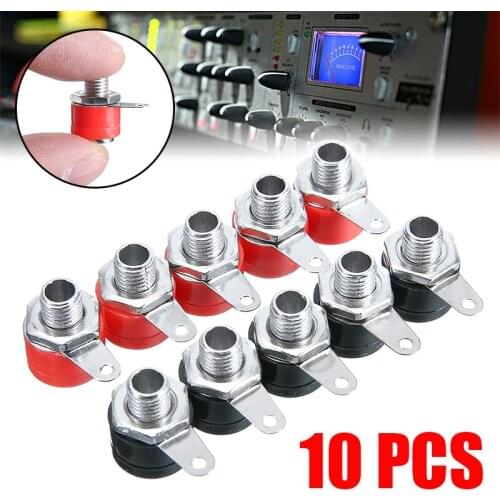 10Pcs/pack 4mm Banana Binding Post Nut Plug Jack Connector 4mm Banana Panel Socket For Banana Plug Terminal Connectors