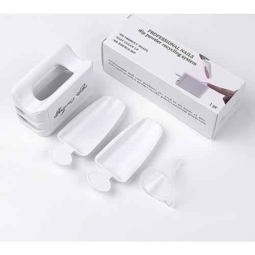 4pcs/set Nail Jewelry Diamond Powder Recovery Box Nail Tools Double-Layer Convenient Powder Beads