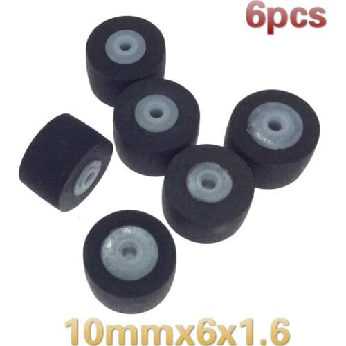 6pcs 10mmx6x1.6 car retractor press belt pulley, deck audio pressure recorder press pinch roller tape player Stereo Rubber