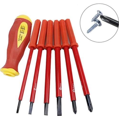 6pcs Insulated Screwdriver Set 1000V High Voltage Magnetic Electrician Hand Tool Opening Repair Precision Tool Set