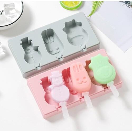Ice Pop Maker Non-stick Easy to Clean Silicone Summer Ice Cube Tray Mold for Children Homemade DIY Ice Cream Mold Wholesale