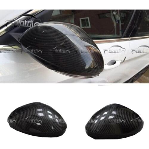 Car Side Mirror Cover W/ 3M Tape Sticker Carbon Fiber Mirror Caps for Romeo Giulia 2009-2014