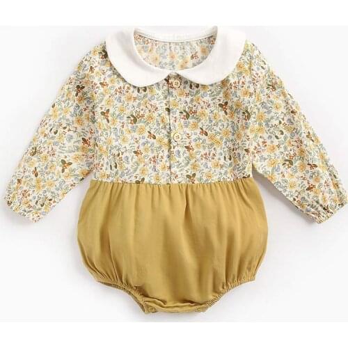 Bear Leade Girls Baby Flowers Rompers New Spring Autumn Newborn Floral Casual Clothes Infant Patchwork Outfits Toddler Cute Suit