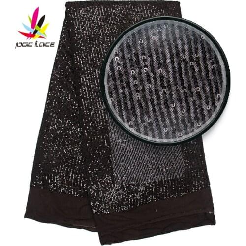 Sequins Tulle Lace Fbaric 2020 High Quality Nigerian Lace Fabrics For Wedding Red Color Tulle Lace Fabric Dress XZ2556B-1