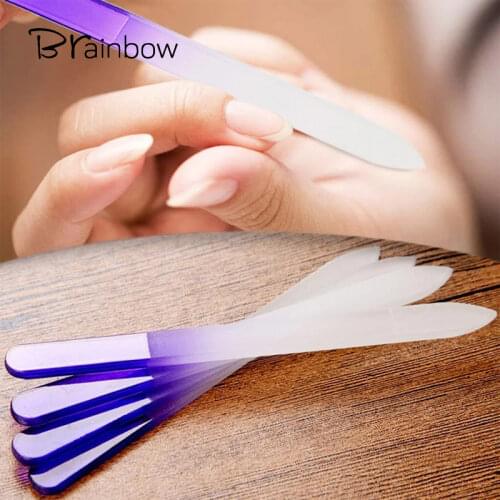 Brainbow 4pc/lot Crystal Glass Nail File Colorful Nail Art Styling Tools Buffer Manicure UV Gel Polisher Nail Files Polish Tools