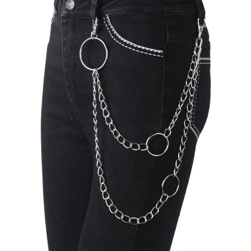Mens Waist Key Chain Gun Black Heavy Rock Metal Hip Hop Gothic Punk Style Pants Trousers Chain Jean Biker Wallet Key Ring YE73