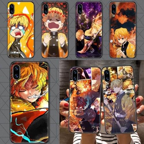 Anime Demon Slayer Agatsuma Zenitsu Phone case For Huawei Honor 6 7 8 9 10 10i 20 A C X Lite Pro Play black pretty shell trend