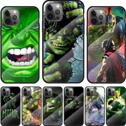 Marvel Hulk Avengers Tempered Glass Cover For Apple IPhone 12 Mini 11 Pro XS MAX XR X 8 7 6S 6 Plus Phone Case Coque