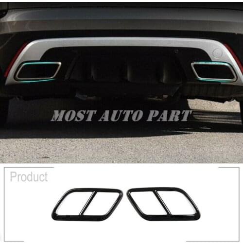 Black Stainless Steel Exhaust Muffler Tail Pipe Cover For Land Rover Range Rover Velar 2017-2021 2pcs Car Decoration Car Trim