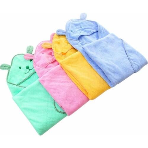 Baby Poncho Bath Towel Comfortable Soft Cotton 90x90cm Fleece Hood Infant Towels Blanket Newborn Baby Hooded Towel Infant Babies