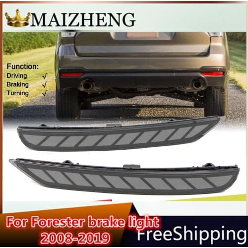 Smoke Lens LED Reflector Rear Bumper Tail Light for Subaru Forester 2008-2018 Driving Stop Brake Lamp with Dynamic Turn Signal