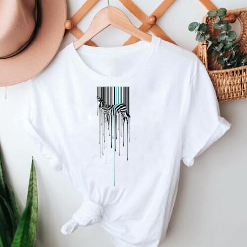 Women Summer Tshirts Funny Watercolor Animal Aesthetic Cartoon Short Sleeve Clothes Graphic T Top Lady Print Female Tee T-Shirt
