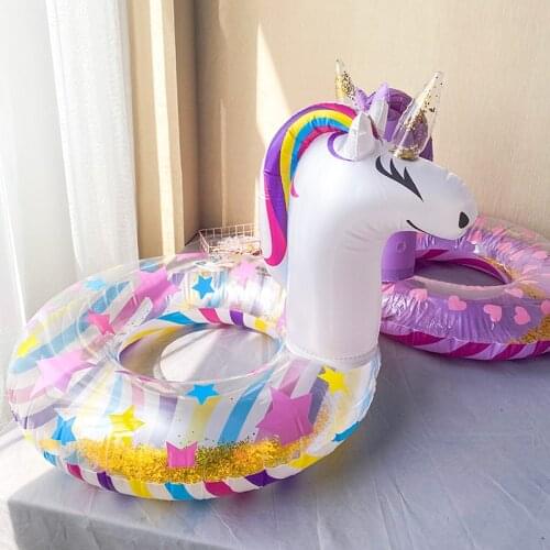 Giant Rainbow Unicorn Pool Float Colorful Pegasus Women Swimming Ring Air Mattress Ride-on Inflatable Water Toys Boia Piscina