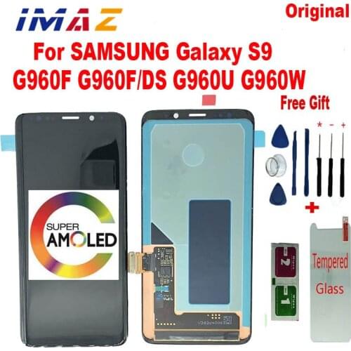IMAZ Original AMOLED With Burn Shadow LCD For SAMSUNG Galaxy S9 G960F LCD Display Touch Screen Digitizer Assembly For G960 LCD