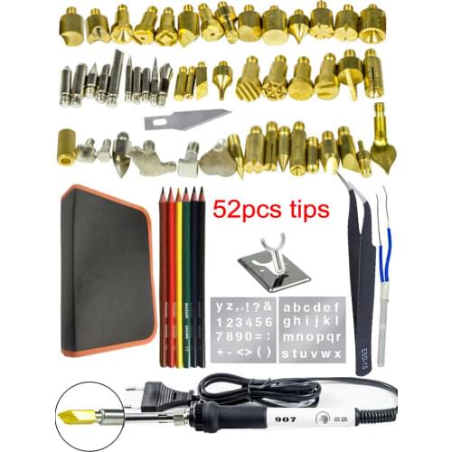 Wood Iron cautery tool kit wood burning tool set 22pcs 28pcs 52pcs tip for pyrograph including soldering iron 220V 110V