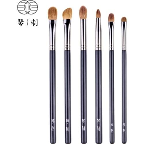 QINZHI Professional Handmade Make Up Brush Kit Eye Shadow Blending Brush Soft Goat Hair Synthetic Fiber Makeup Brushes Set
