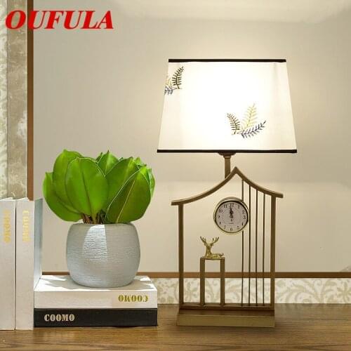 BROTHER Table Lamp with Watch Modern Contemporary Office Creative Decoration Fabric for Foyer Living Room Bed Room Hotel