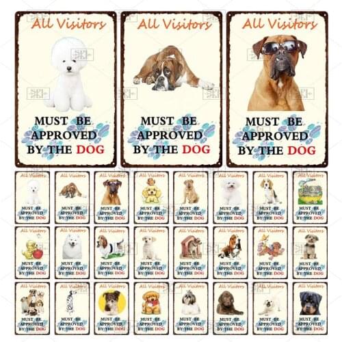 Retro American Style Customizable Animal House Doorplate Dog Pet Shop Hanging Decoration Plaque Iron Painting Metal Tin Sign