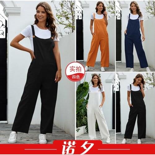 2021 New European and American Womens Retro Casual Long Pregnant Long Pants Maternity Jumpsuit Pregnant Clothes